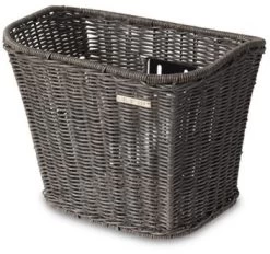 Basil BaSimply II Rattan Look Front Basket - Grey - 37cm X 25cm X 29cm