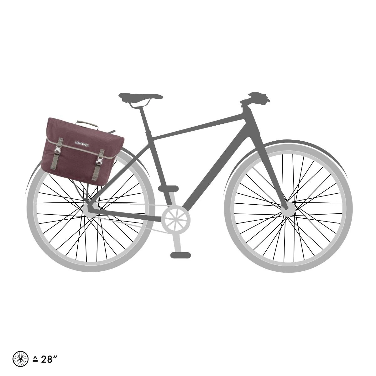 Ortlieb Commuter-Bag Two Urban QL2.1 Single Pannier Bag - 20 Litre - Ash Rose - Image 2