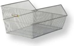Basil Cento Rear Bag Steel Basket Fixed Mount - Silver - 45x31x21cm