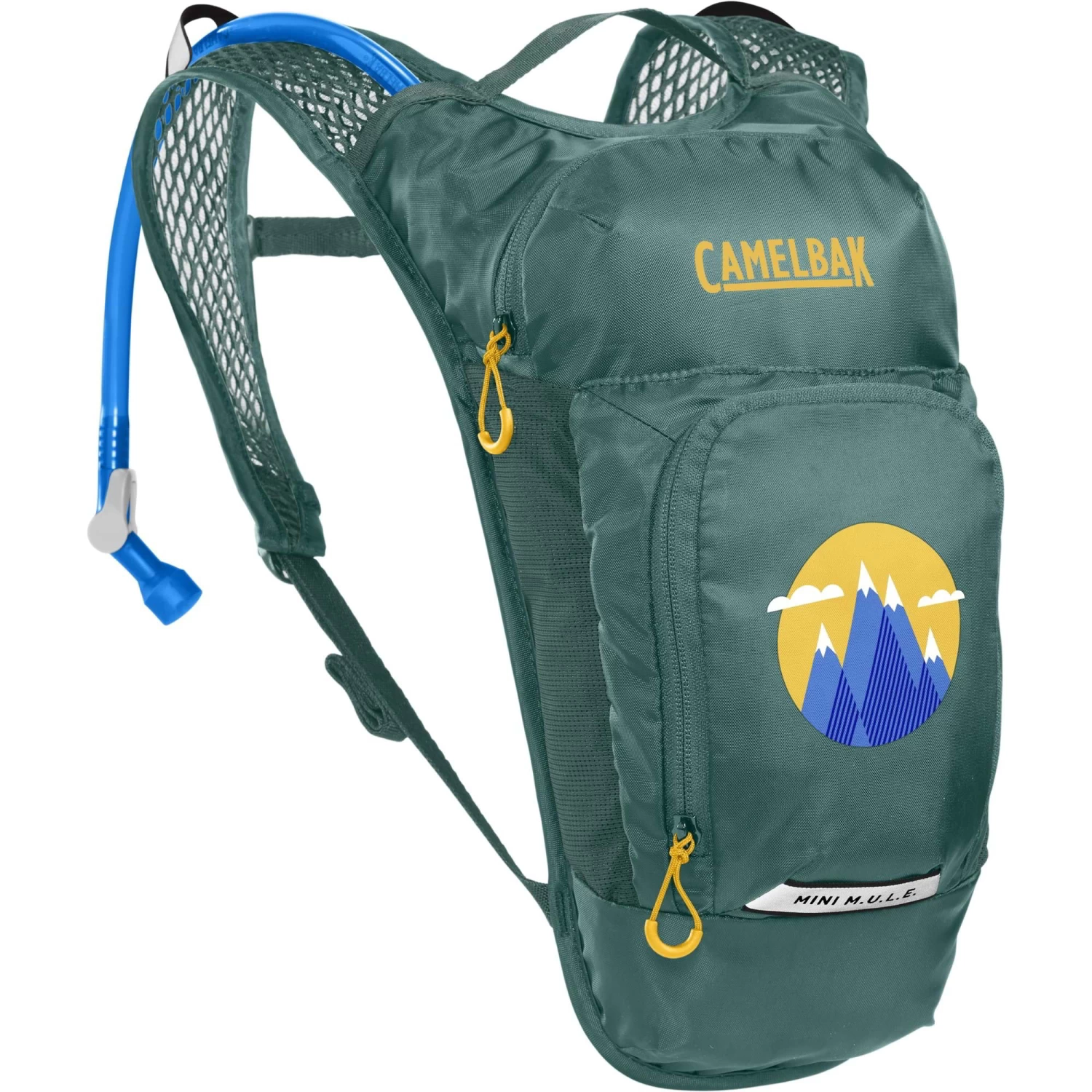 Camelbak Mini MULE 1.5l Reservoir Kids Hydration Pack -Green/Mountains