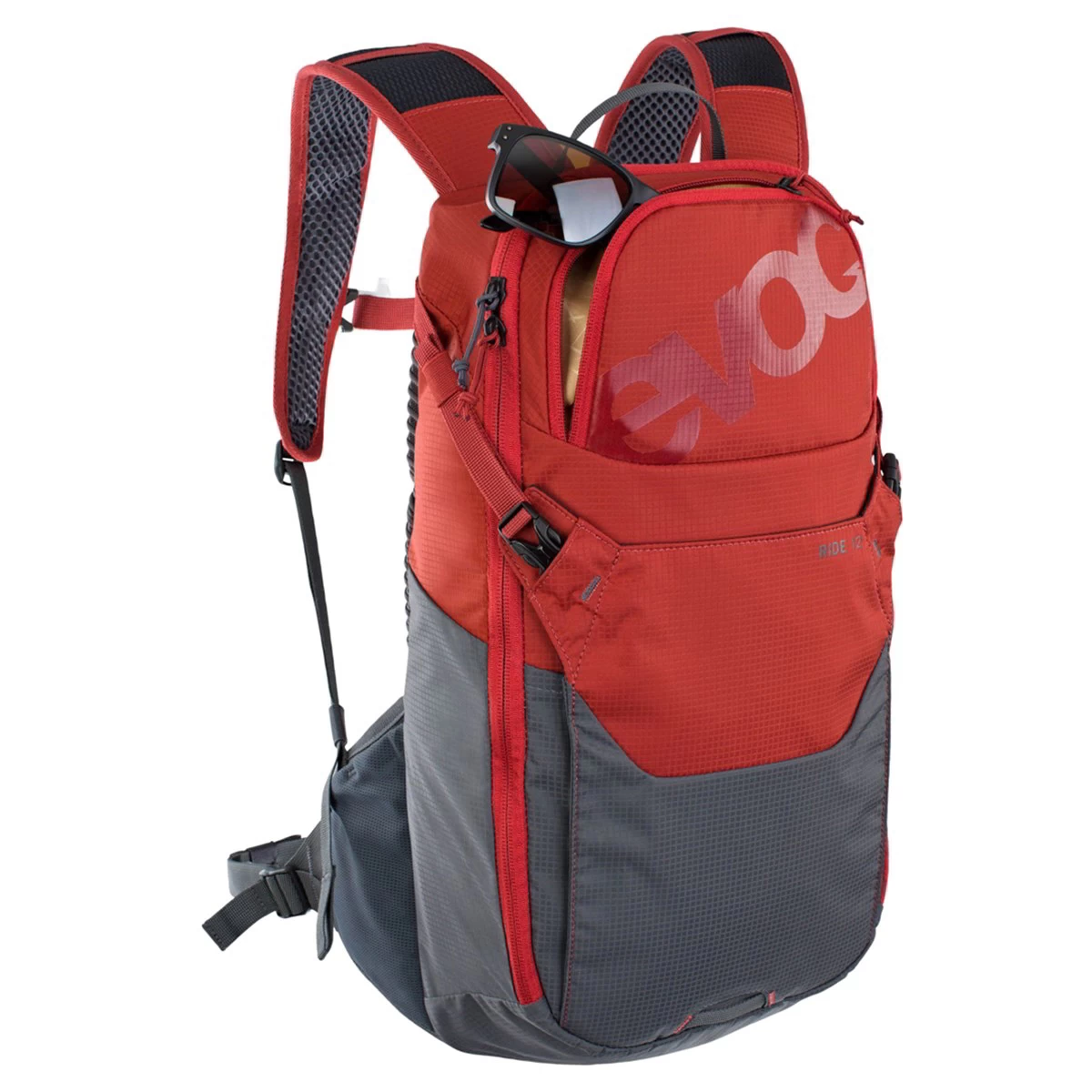 Evoc Ride Performance Backpack 12 + 2 Litre Bladder - Chili Red/Grey - Image 5