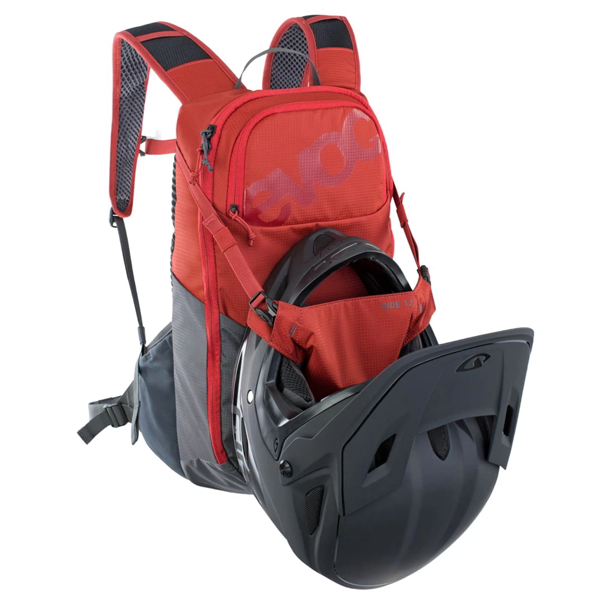 Evoc Ride Performance Backpack 12 + 2 Litre Bladder - Chili Red/Grey - Image 6