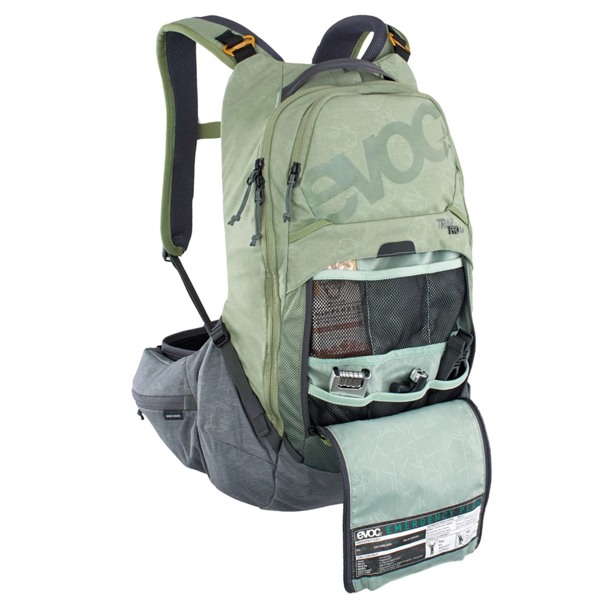 Evoc Trail Pro Protector 16 Litre Backpack - Light Olive/Carbon Grey - Image 6