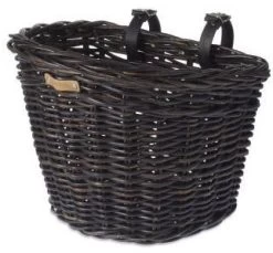 Basil Darcy Rattan Front Bike Basket - Black - L