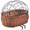 Basil Pluto Wicker Dog Basket EDO Bracket Mount - Brown - 50x37x20cm