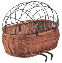 Basil Pluto Wicker Dog Basket EDO Bracket Mount - Brown - 50x37x20cm