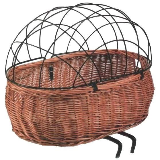 Basil Pluto Wicker Dog Basket EDO Bracket Mount - Brown - 50x37x20cm