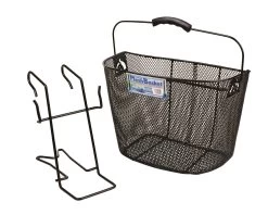Oxford Black Mesh Basket With Bracket - Black - 1 Size